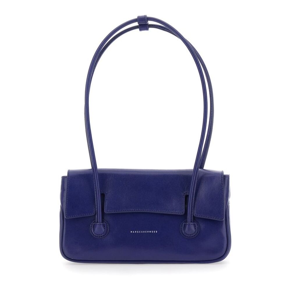 Margesherwood Women Shoulder Bag In Shiny Blue Leather For Women